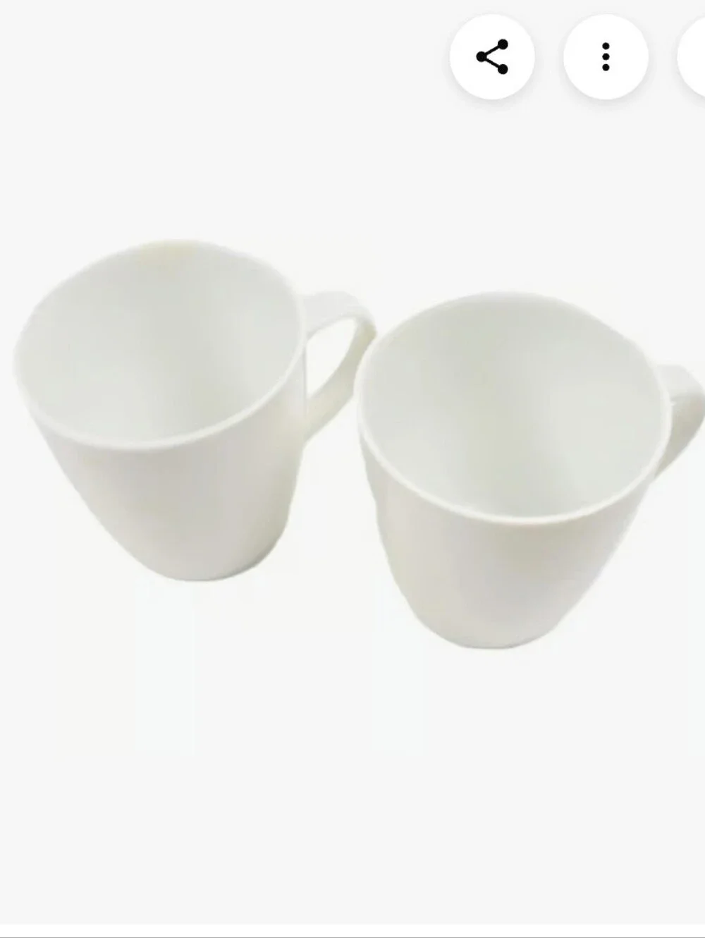 Pampered Chef Simple Additions Coffee Mugs Set of 2 Porcelain White 3079